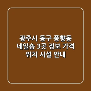 광주시 동구 풍향동 네일숍 3곳 정보 - 가격, 위치, 시설 안내