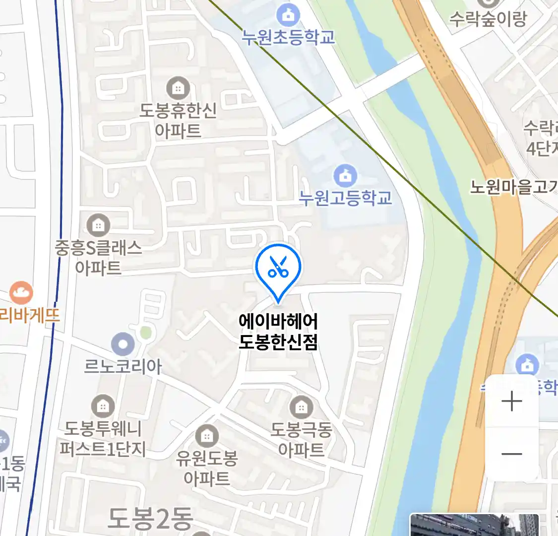 에이바헤어 도봉한신점 위치