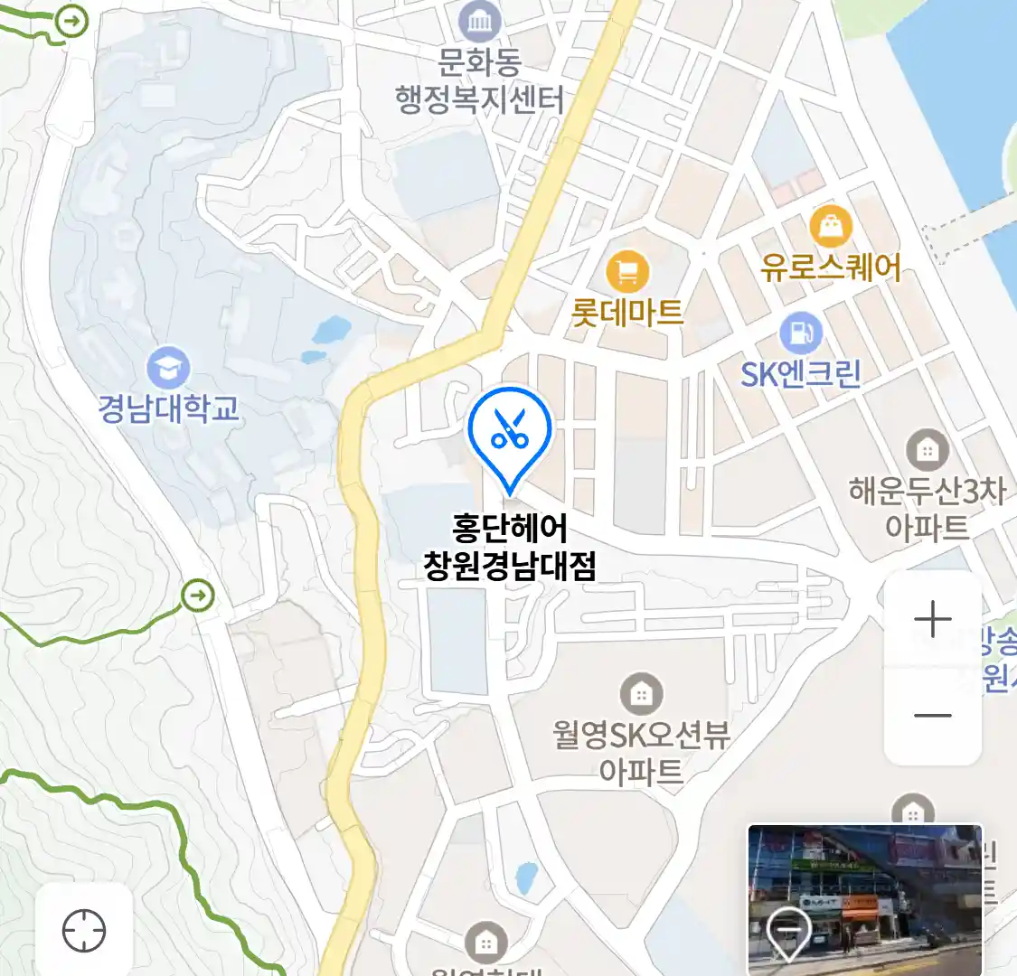 홍단헤어 창원경남대점 위치