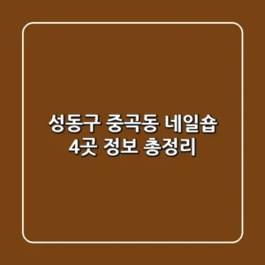 성동구 중곡동 네일숍 4곳 정보 총정리