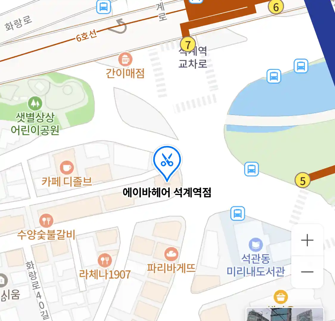 에이바헤어 석계역점 위치