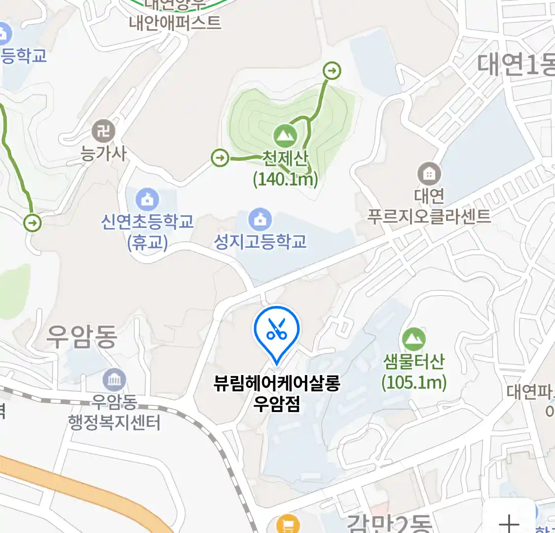 뷰림헤어케어살롱 우암점 위치