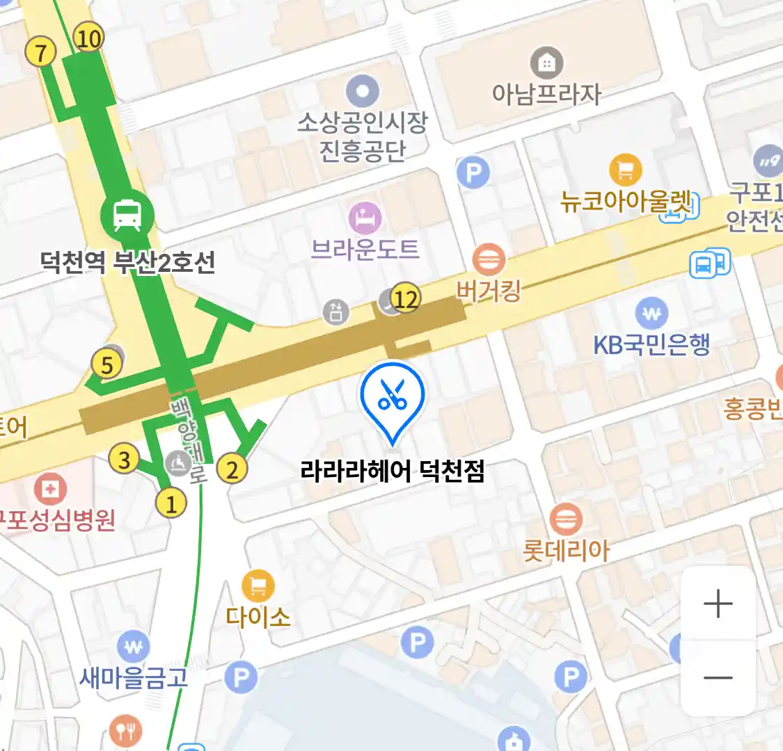 라라라헤어 덕천점 위치