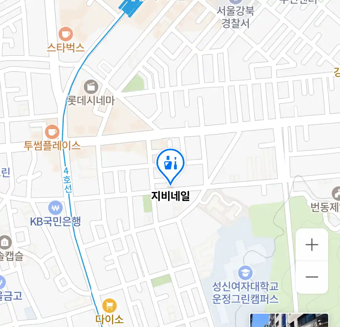 지비네일 위치