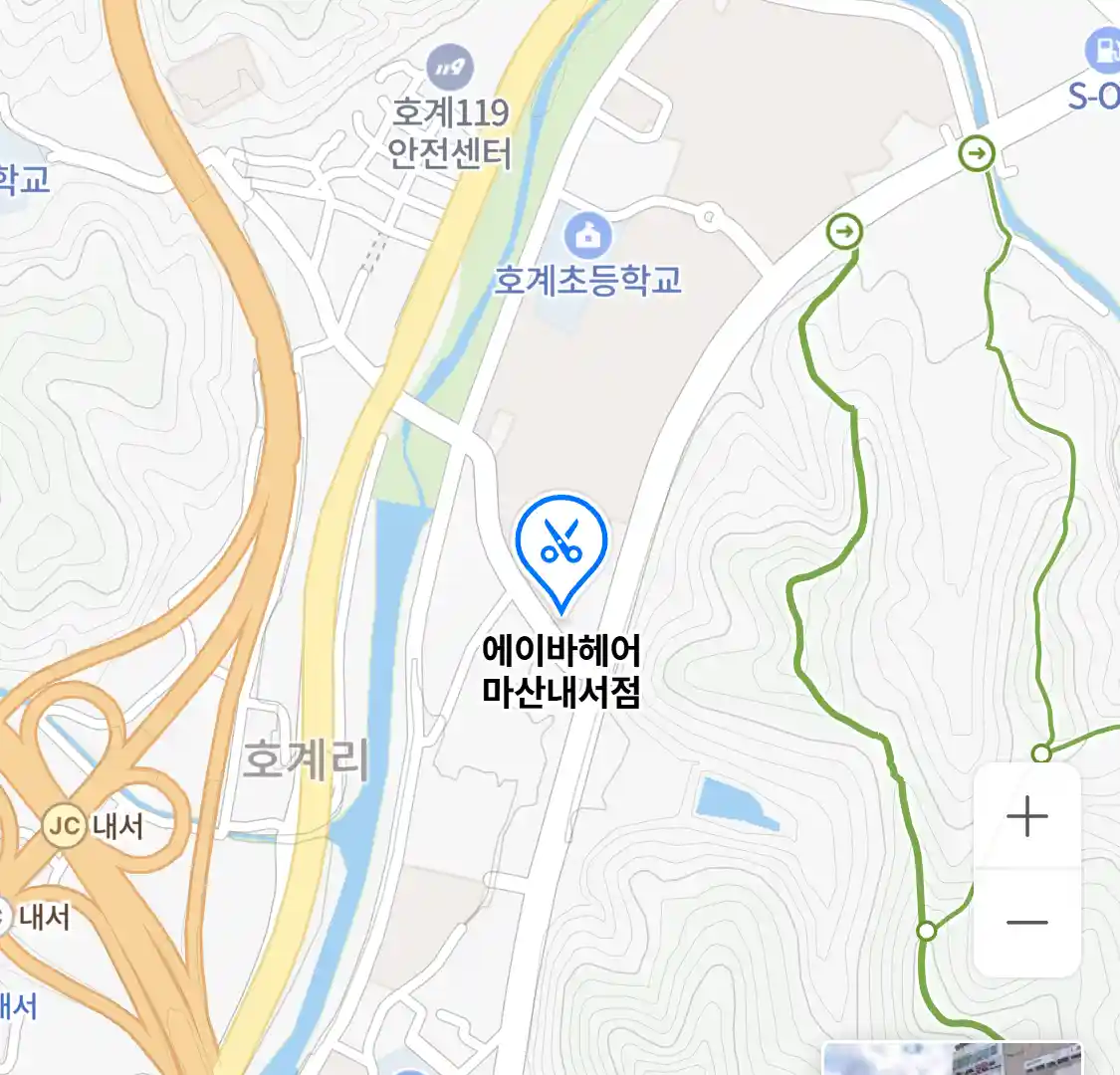 에이바헤어 마산내서점 위치
