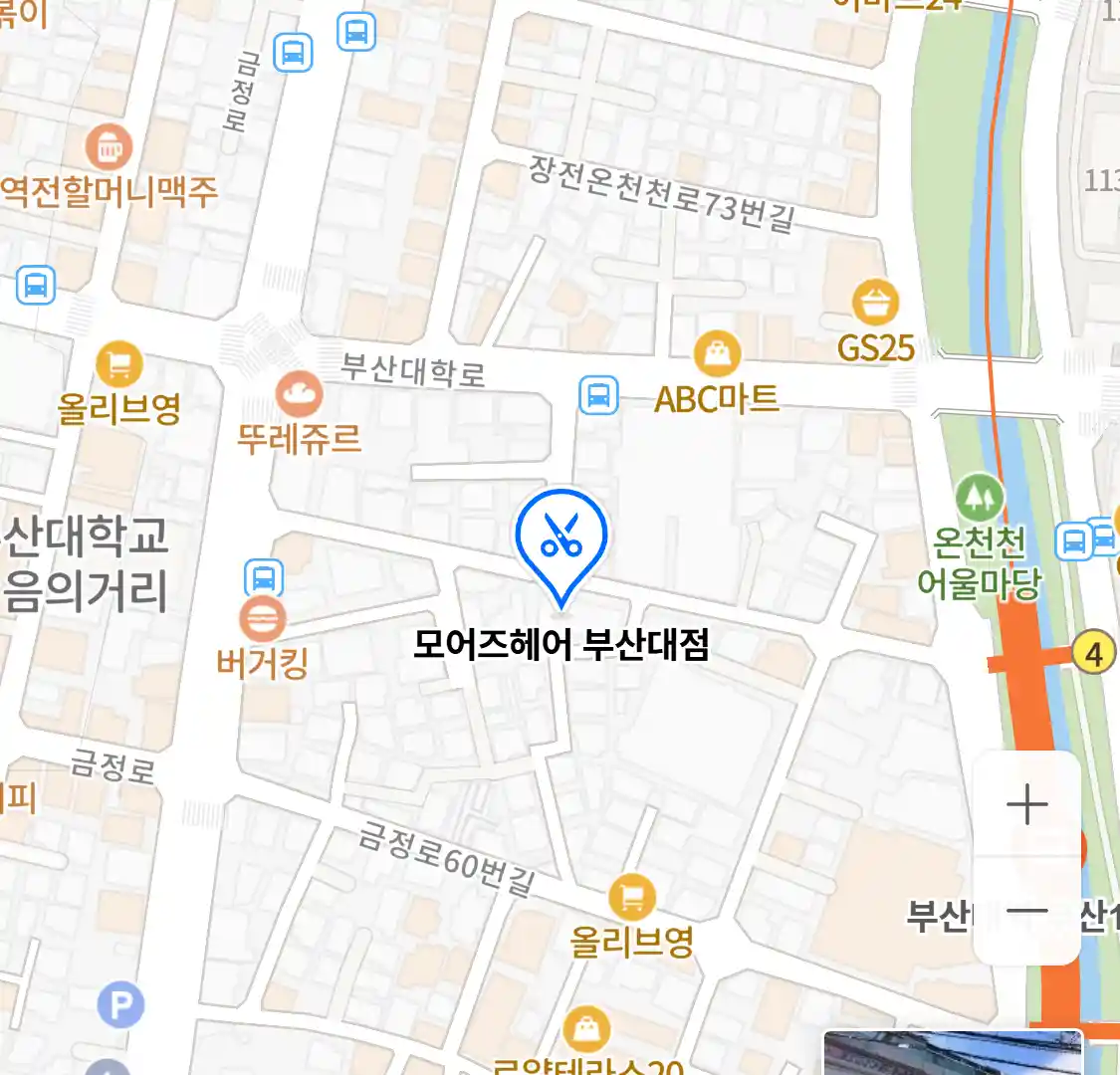 모어즈헤어 부산대점 위치