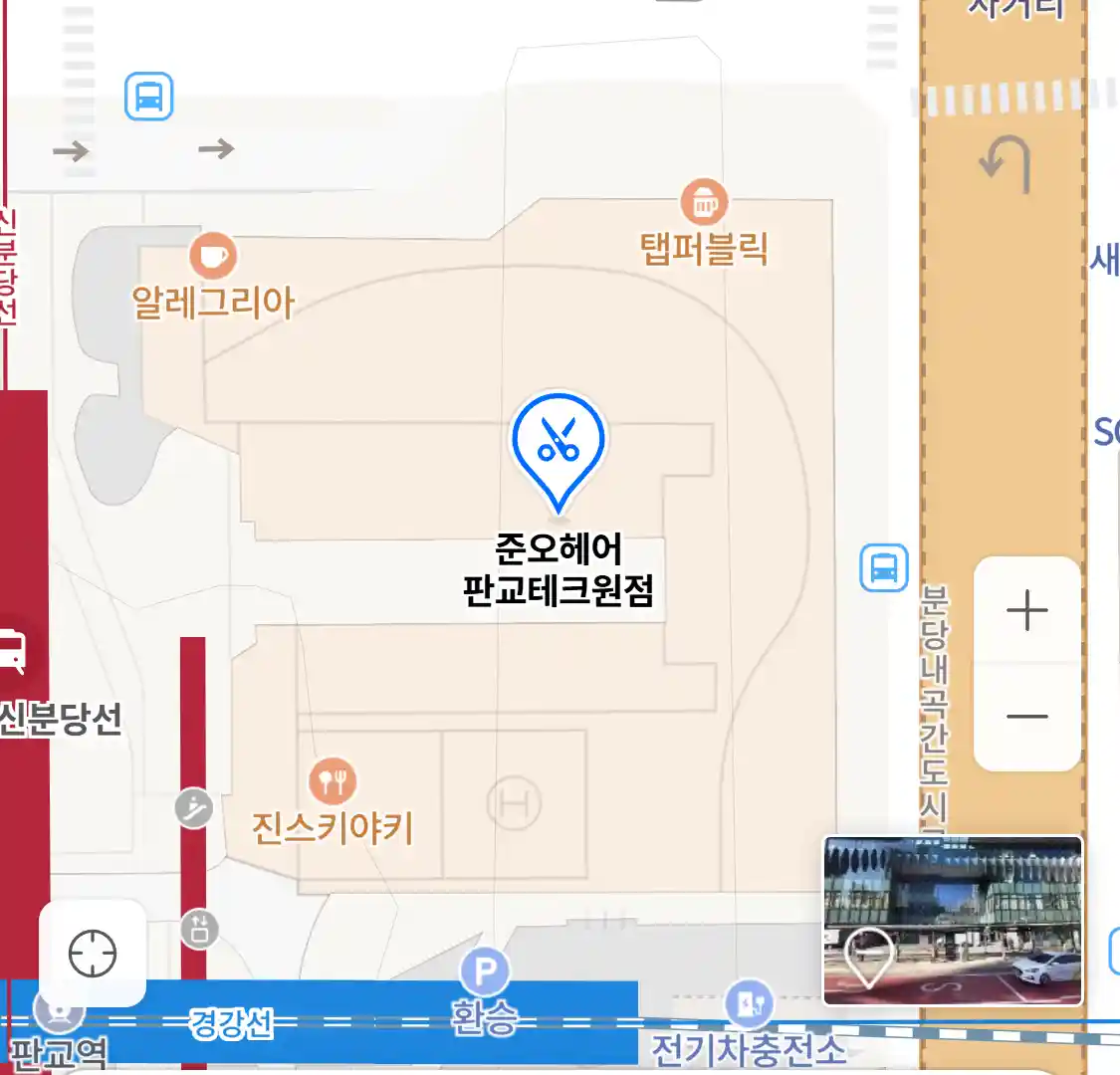 준오헤어 판교테크원점 위치