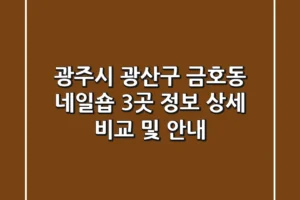 광주시 광산구 금호동 네일숍 3곳 정보 상세 비교 및 안내