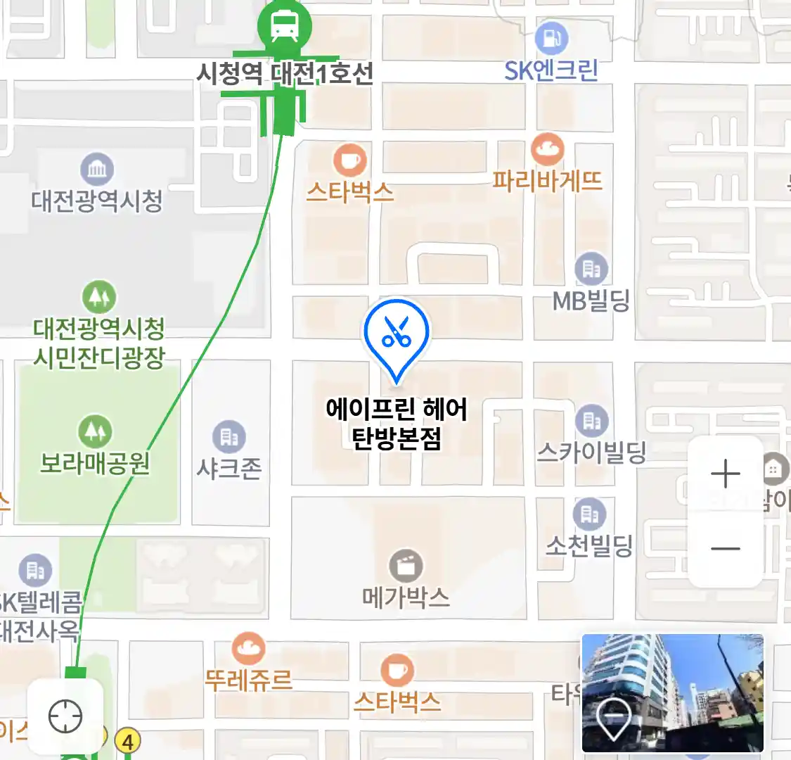 에이프린 헤어 탄방본점 위치